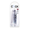 Dildo King Cock 6 cali, przezroczysty, materiał TPE, wodoodporny