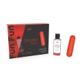 Wibrator mini – Zestaw DOUBLE FUN, USB, 10 funkcji wibracji, żel truskawkowy 50 ml