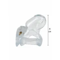 Klatka do penisa CLEAR CONTROL od HIDDEN DESIRE z akrylu, 4 rozmiary pierścieni, 9 cm