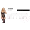 Gorset koronkowy ROXANA XXL, push-up, regulowane paski, czarny siateczkowy materiał