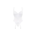 Gorset koronkowy OBSESSIVE Amor Blanco, regulowane zapięcie, stringi L/XL