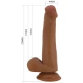Dildo TPR PRETTY LOVE - TALLEN, 220mm, ruchoma skóra, przyssawka do stabilności