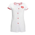 Kostium pielęgniarki S/M - Biały, 96% poliester, 4% elastan, z czepekem