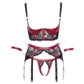 Biustonosz z pasem do pończoch COTTELLI LINGERIE, luksusowy, erotyczny zestaw XL