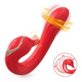Wibrator do punktu G Swan Red, 20,4 cm, 9 funkcji wibracji, silikon medyczny