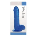 Dildo, FALLO JELLY, 10", niebieski, realistyczny, przyssawka, PVC