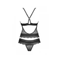 Bielizna damska OBSESSIVE Ivannes, czarny top L/XL, regulowane ramiączka, koronka dekoracyjna