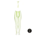 Bodystocking UV aktywowany - Neonowa Zielona - Halter, Elastyczny, XS/XL