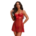 Komplet babydoll OBSESSIVE, transparentny, fiszbiny, stringi, rozmiar 2XL/3XL
