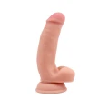 Dildo Pure Naturally - Płynny silikon, długość 17,6 cm, średnica 4 cm, przyssawka