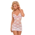 Koszulka erotyczna SoftLine Agnese - elastyczna koronka, tiulowe falbanki, regulowane zapięcie