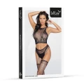 Bodystocking SOFTLINE COLLECTION 2083 - czarny, koronkowe detale, O/S, elastyczna siateczka