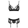 Zmysłowy komplet bielizny Wonderia L/XL, regulowane szelki, koronka, elegancki design
