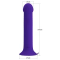 Dildo PRETTY LOVE - Murray, silikonowy, 12 funkcji wibracji, podstawka przyssawkowa
