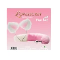 Zestaw do Fantazji – LoveSecret LS47 – Ogon Lisicy 20 cm, Uszy, Różowy/Biały