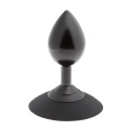 Korek analny MALESATION z przyssawką, duży, czarny, aluminiowy, stożkowy