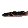 Dildo włoski - Czarny, 21,5 cm, realistyczny z ergonomicznym uchwytem