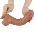 Dildo DuoSkin 9,5'' - Dwuwarstwowy TPE, Elastyczny kształt, Przyssawka o dużej sile ssania