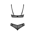 Biustonosz i stringi Glandez OBSESSIVE, M/L, regulowane ramiączka, fiszbiny, czarne