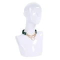 Kołnierz ozdobny Indica Day Collar — eko-skóra szmaragdowa, złote okucia, regulacja 38–48 cm
