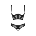 Bielizna otwarta Amoria, OBSESSIVE, XS/S, czarny, regulowane ramiączka, fiszbiny