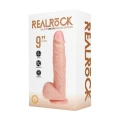 Dildo wibrujące RealRock® 23 cm, realistyczny, przyssawka, skórzany design