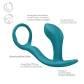 Pierścień erekcyjny z plugiem analnym Bootie Ring – silikonowy, butelkowozielony, 6,3 cm