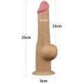 Dildo - Love Toy, dwuwarstwowy silikon, uchwyt, przyssawka 7,9 cm, długość 24 cm