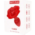 Korek analny – Rozkwitająca Róża, silikon, 10 wibracji, wodoodporny