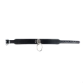 Obroża regulowana z O-ringiem, ekoskóra PU, metalowa, elegancka do bondage