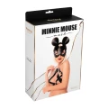 Maska tematyczna Minnie Mouse - Skóra PU, regulowany pasek, metalowe akcenty