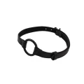O-ring Gag metalowy 4,7 cm, regulowany pasek, PU+Metal, czarny