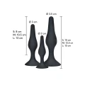 Zestaw plugów analnych Curvy Companions, silikon, 3 rozmiary, przyssawki
