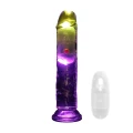 Dildo RealRock - 20 cm, wibrujący, przezroczysty, elastyczny, z przyssawką