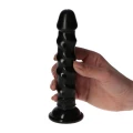 Dildo Ugo Black, 14,5cm, z przyssawką, gładki, dla początkujących