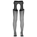 Rajstopy do pończoch COTTELLI LINGERIE z koronkową obwódką w kolorze czarnym S/M