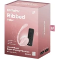Wibrator bezprzewodowy Satisfyer Ribbed Petal, silikon, 12 programów wibracji, ładowanie USB