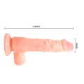 Dildo BAILE z wibracjami, z przyssawką, TPR ABS, 8,5'' długości