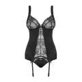 Gorset koronkowy OBSESSIVE Heartina L/XL z fiszbinami, regulowanymi paskami, sznurowaniem