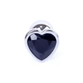 Korek analny – MyLove Jewellery Silver Heart, stal nierdzewna, 7 cm, czarny