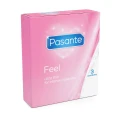 Prezerwatywy Pasante Sensitive Feel 3szt, ultra cienkie, naturalny kolor, wegańskie