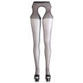 Rajstopy do pończoch COTTELLI LINGERIE z koronkową obwódką w kolorze czarnym S/M