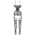 Catsuit z siateczki COTTELLI LINGERIE, Crotchless, elastyczny, bezszwowy, S-L