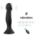 Dildo Optimus Black, 18,5 cm, 9 funkcji wibracji, zdalne sterowanie
