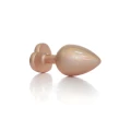 Wtyk analny Pearl Gold Heart - stal nierdzewna, średnica 3,8 cm, elegancki diamencik