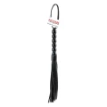 Flogger z serii Fetish Fantasy - winylowy, 20 cali, elegancki uchwyt z koralików