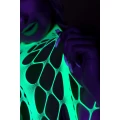 Bodystocking UV aktywowany - Neonowa Zielona - Halter, Elastyczny, XS/XL