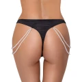 Stringi koronkowe COTTELLI LINGERIE z perłowymi łańcuchami, M/L, elastyczne, haftowane