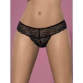 Stringi koronkowe Miamor L/XL, OBSESSIVE, 90% poliamid, zdobienia kamyczkami, sexy styl