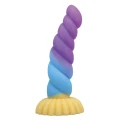 Dildo Power Monsters Unicorn - 22 cm, silikonowy, teksturowany, przyssawka